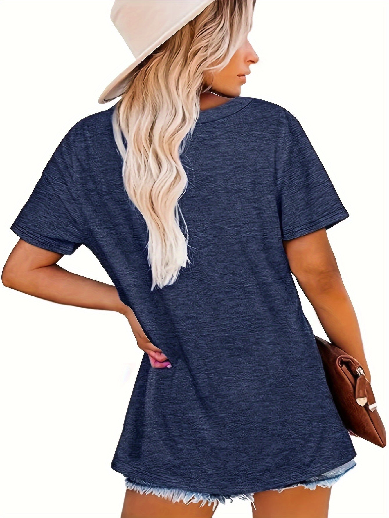 Guitar Print Crew Neck T-shirt, Casual Short Sleeve Top For Spring & Summer, Women's Clothing